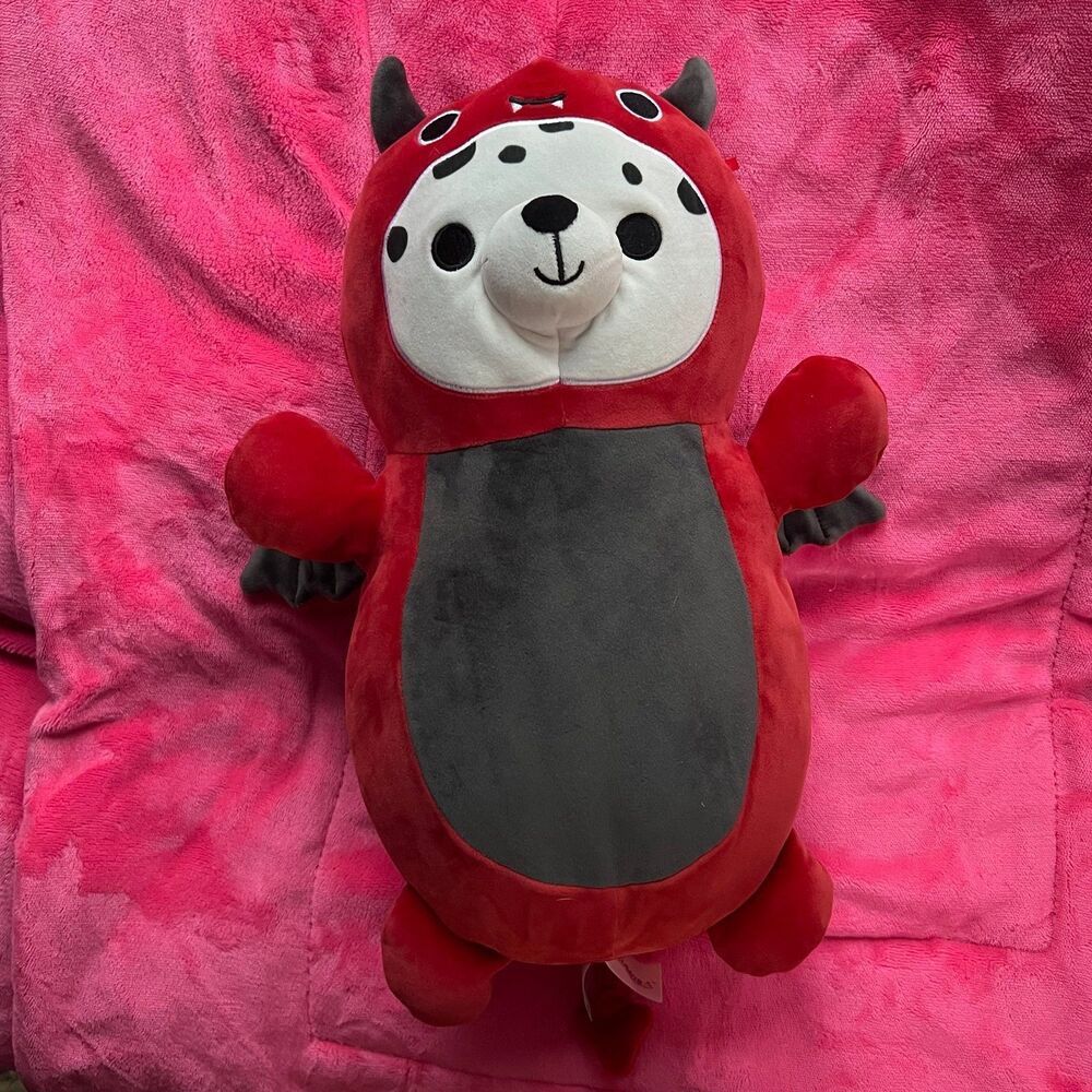 Squishmallow Hugmee Dustin the Dalmatian Devil Costume Plush Halloween  16”